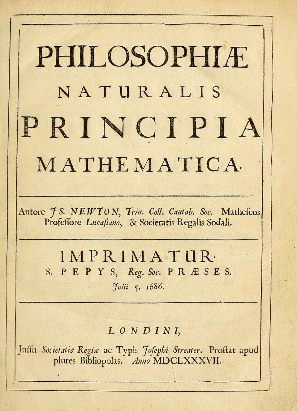 Newton publica los Principia